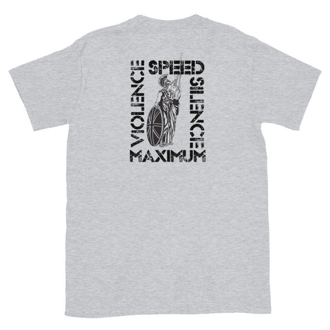 Speed, Silence, Maximum Violence T-Shirt - Tactical Coffee